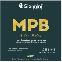 ENC GIANNINI VIOLÃO NYLON MPB PRETO-PRATA (GENWBS)