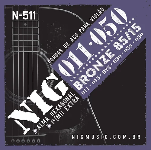 ENC NIG VIOLÃO AÇO 011-050 N511 BRONZE 85/15