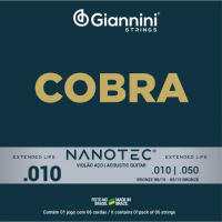 ENC GIANNINI VIOLÃO AÇO 010-050 NANOTEC PROTETIVA