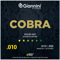 ENC GIANNINI VIOLÃO AÇO 010-047 COBRA BRONZE 85/15 