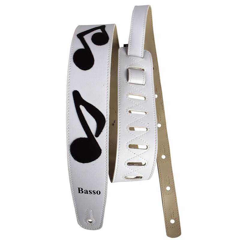 CORREIA BASSO NM BRANCO C/ NOTA MUSICAL PRETO